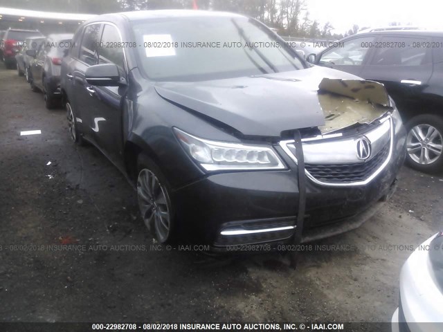 5FRYD4H4XEB015859 - 2014 ACURA MDX TECHNOLOGY GRAY photo 1