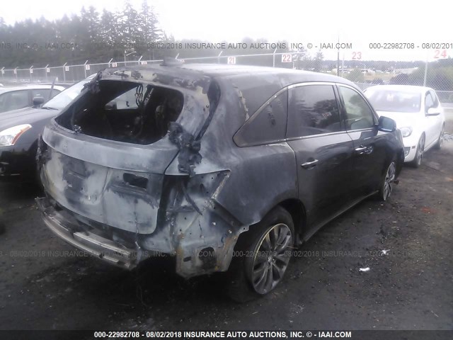 5FRYD4H4XEB015859 - 2014 ACURA MDX TECHNOLOGY GRAY photo 4