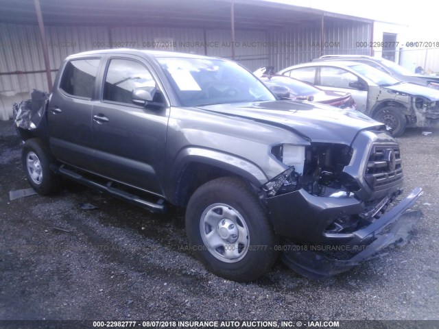 5TFAX5GN6JX125480 - 2018 TOYOTA Tacoma DOUBLE CAB/SR/SR5 GRAY photo 1