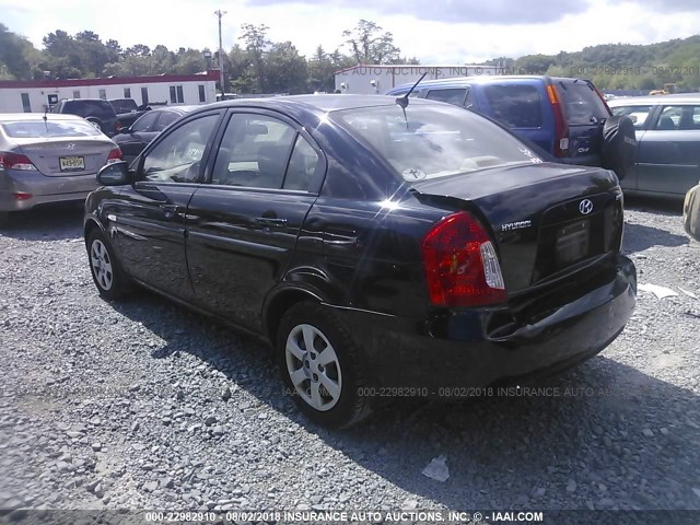 KMHCN46C07U106891 - 2007 HYUNDAI ACCENT BLACK photo 3