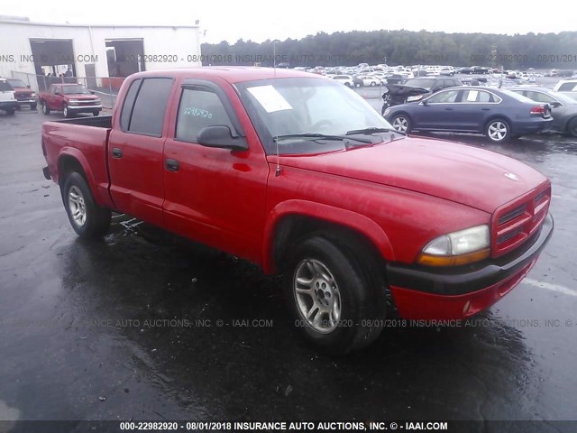 1D7HL38N13S358685 - 2003 DODGE DAKOTA QUAD SPORT RED photo 1