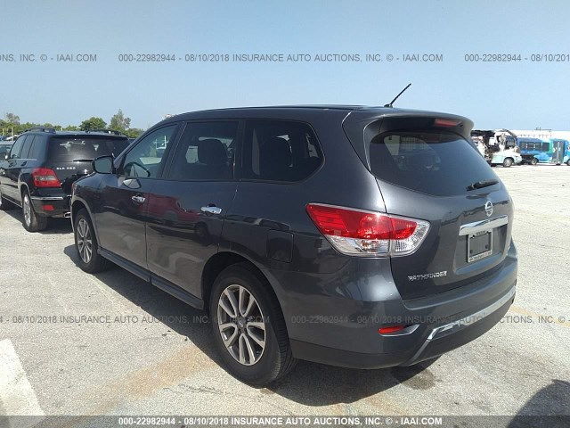 5N1AR2MM6EC697873 - 2014 NISSAN PATHFINDER S/SV/SL/PLATINUM GRAY photo 3