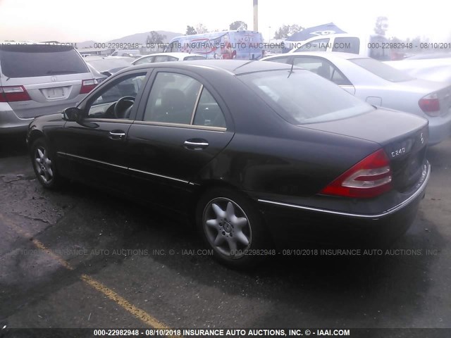 WDBRF61J02F188744 - 2002 MERCEDES-BENZ C 240 BLACK photo 3