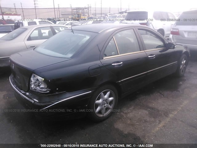 WDBRF61J02F188744 - 2002 MERCEDES-BENZ C 240 BLACK photo 4