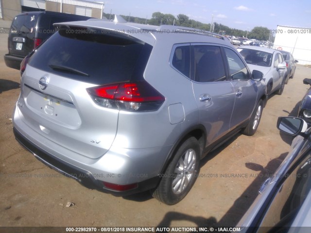 KNMAT2MT6JP509966 - 2018 NISSAN ROGUE S/SV SILVER photo 4