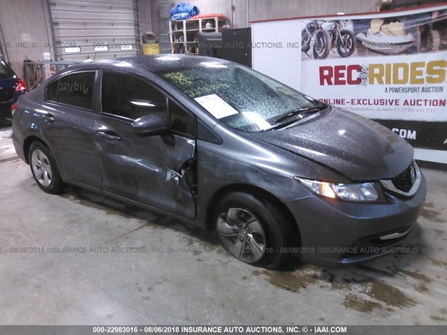 19XFB2F50FE038802 - 2015 HONDA CIVIC LX GRAY photo 1