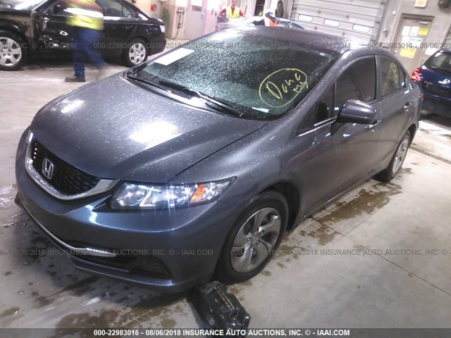 19XFB2F50FE038802 - 2015 HONDA CIVIC LX GRAY photo 2
