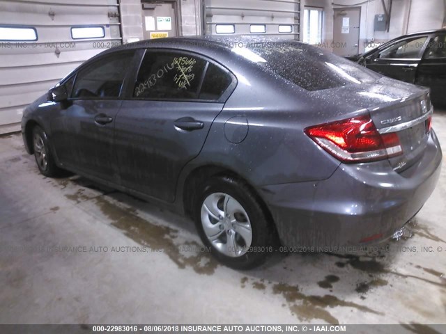 19XFB2F50FE038802 - 2015 HONDA CIVIC LX GRAY photo 3