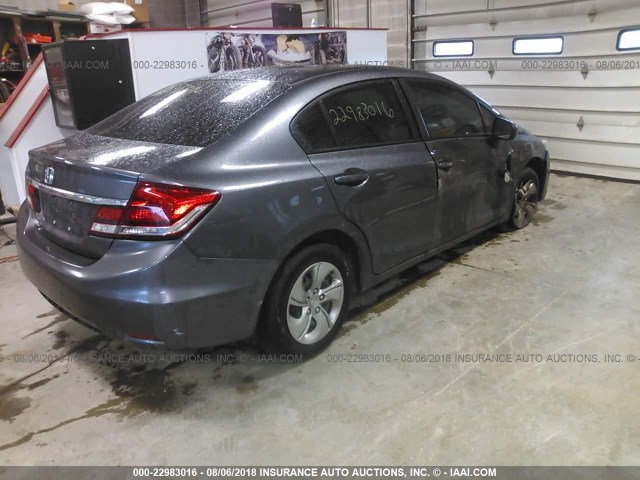 19XFB2F50FE038802 - 2015 HONDA CIVIC LX GRAY photo 4