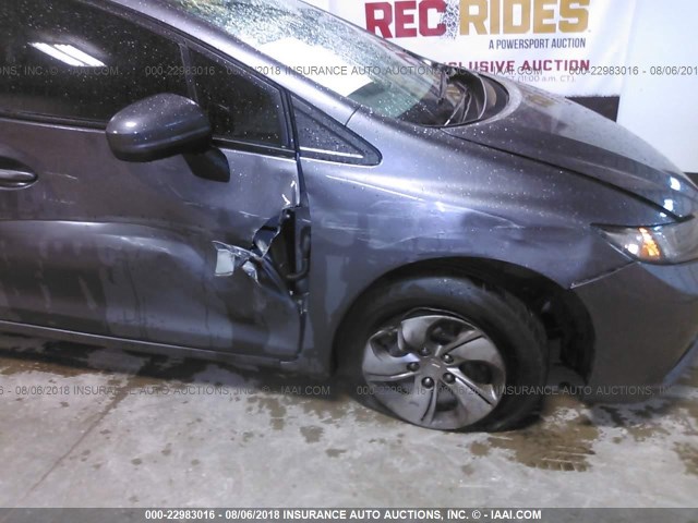 19XFB2F50FE038802 - 2015 HONDA CIVIC LX GRAY photo 6