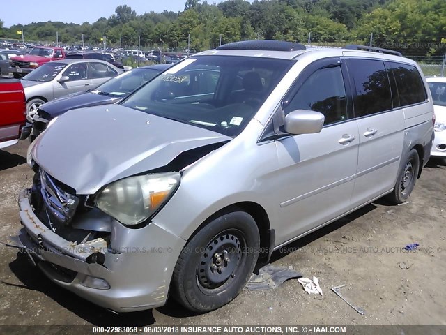 5FNRL388X5B035406 - 2005 HONDA ODYSSEY TOURING SILVER photo 2