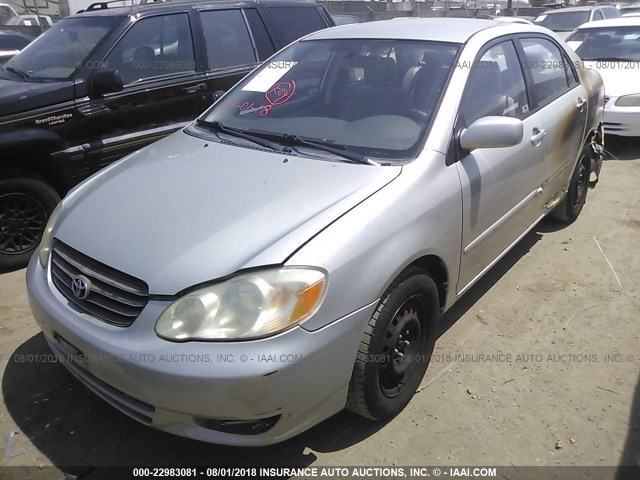 JTDBR38E032011895 - 2003 TOYOTA COROLLA CE/LE SILVER photo 2