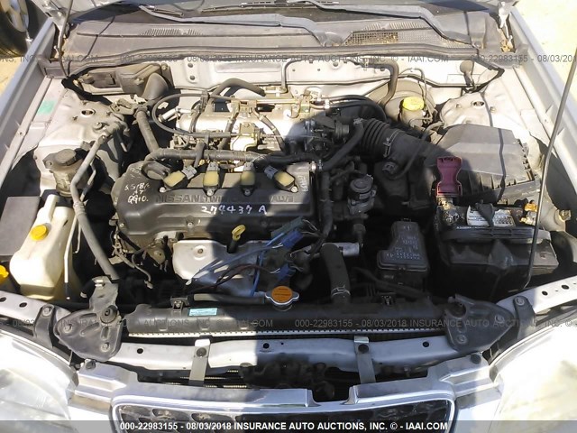 3N1CB51DX2L624810 - 2002 NISSAN SENTRA XE/GXE SILVER photo 10