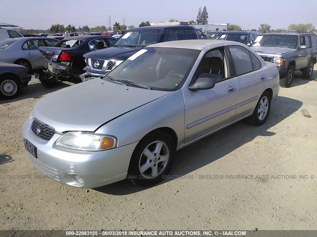 3N1CB51DX2L624810 - 2002 NISSAN SENTRA XE/GXE SILVER photo 2