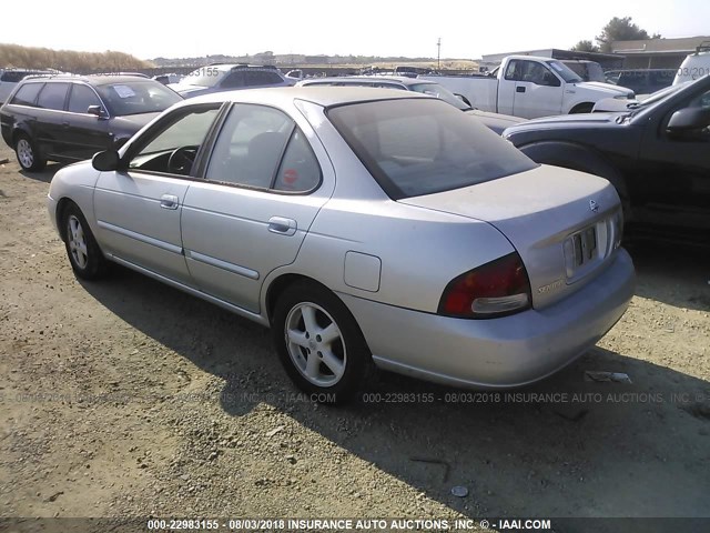 3N1CB51DX2L624810 - 2002 NISSAN SENTRA XE/GXE SILVER photo 3