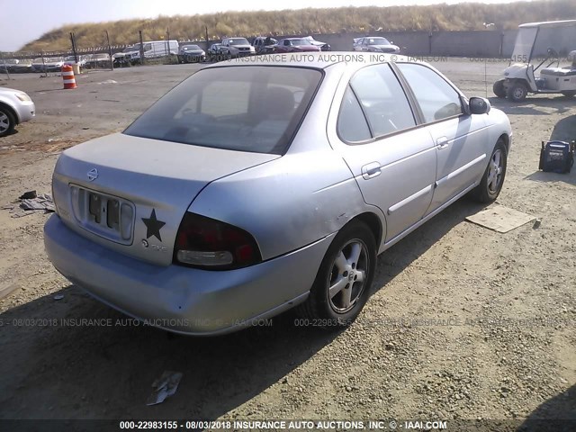 3N1CB51DX2L624810 - 2002 NISSAN SENTRA XE/GXE SILVER photo 4