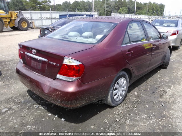 4T1BE32K05U418046 - 2005 TOYOTA CAMRY LE/XLE/SE Марун фото 4