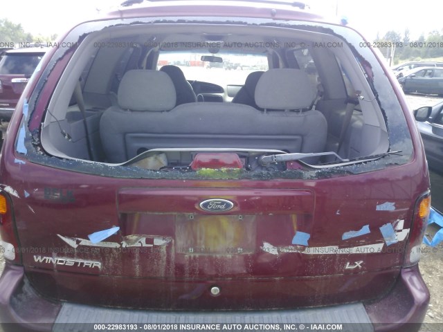 2FMZA51482BA81958 - 2002 FORD WINDSTAR LX RED photo 6