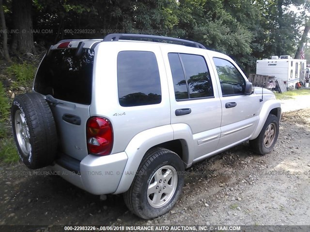 1J8GL58K92W159665 - 2002 JEEP LIBERTY LIMITED SILVER photo 4