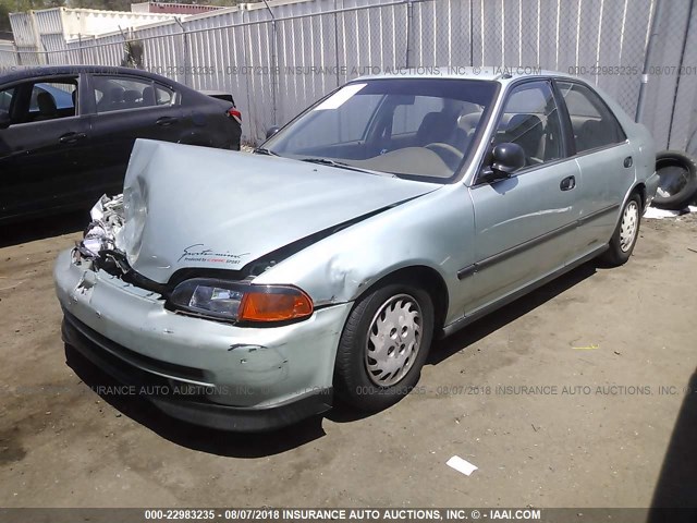 JHMEG8655NS018409 - 1992 HONDA CIVIC LX/EX GREEN photo 2