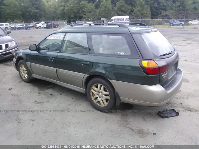 4S3BH6865Y7617233 - 2000 SUBARU LEGACY OUTBACK LIMITED GREEN photo 3