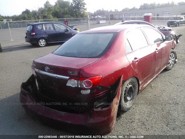 2T1BU4EE3DC013412 - 2013 TOYOTA COROLLA S/LE RED photo 4