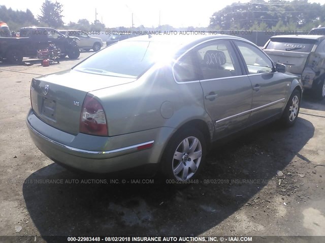 WVWRH63B23P105103 - 2003 VOLKSWAGEN PASSAT GLX GREEN photo 4