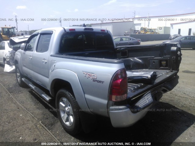 5TEJU62N18Z516626 - 2008 TOYOTA TACOMA DOUBLE CAB PRERUNNER SILVER photo 3