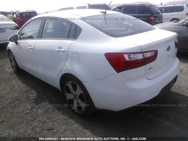 KNADN4A38D6274498 - 2013 KIA RIO EX/SX WHITE photo 3