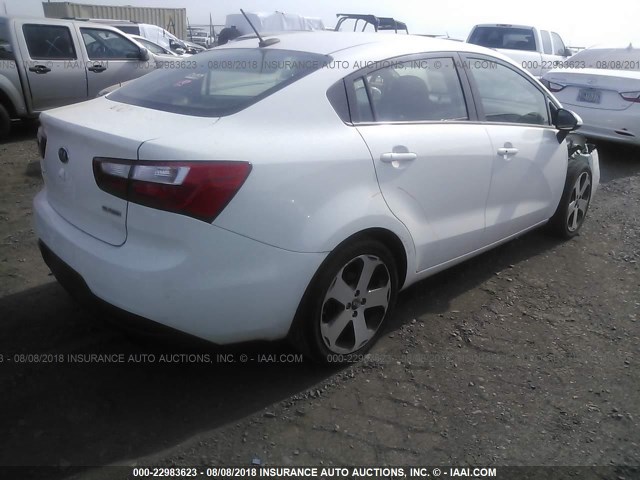 KNADN4A38D6274498 - 2013 KIA RIO EX/SX WHITE photo 4