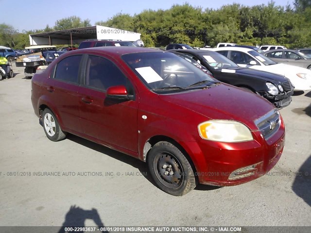 KL1TD56637B145839 - 2007 CHEVROLET AVEO LS RED photo 1