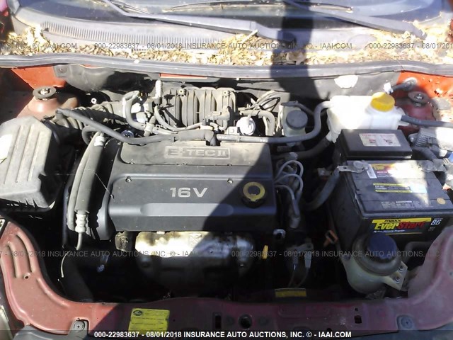 KL1TD56637B145839 - 2007 CHEVROLET AVEO LS RED photo 10