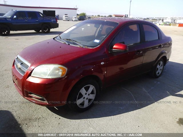 KL1TD56637B145839 - 2007 CHEVROLET AVEO LS RED photo 2