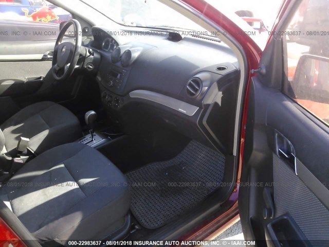 KL1TD56637B145839 - 2007 CHEVROLET AVEO LS RED photo 5