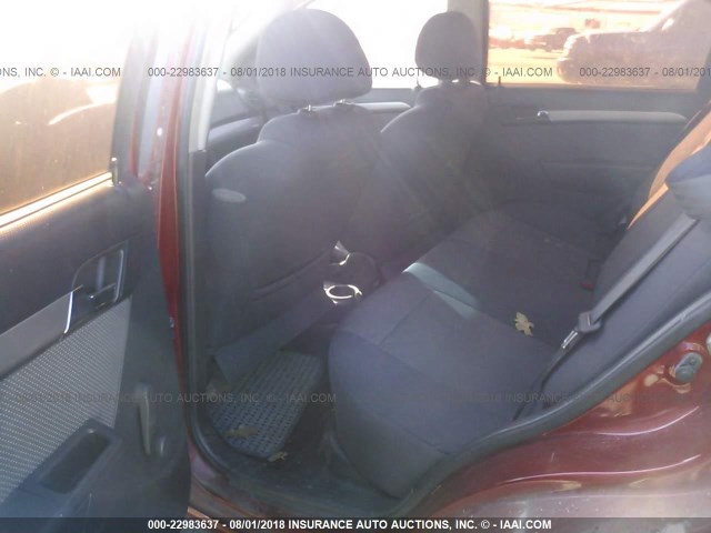 KL1TD56637B145839 - 2007 CHEVROLET AVEO LS RED photo 8