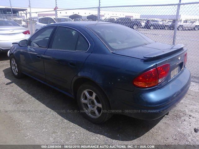 1G3NF52E62C212591 - 2002 OLDSMOBILE ALERO GLS 青色 照片 3