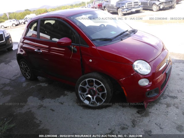 3C3CFFBR0CT104350 - 2012 FIAT 500 SPORT RED photo 1