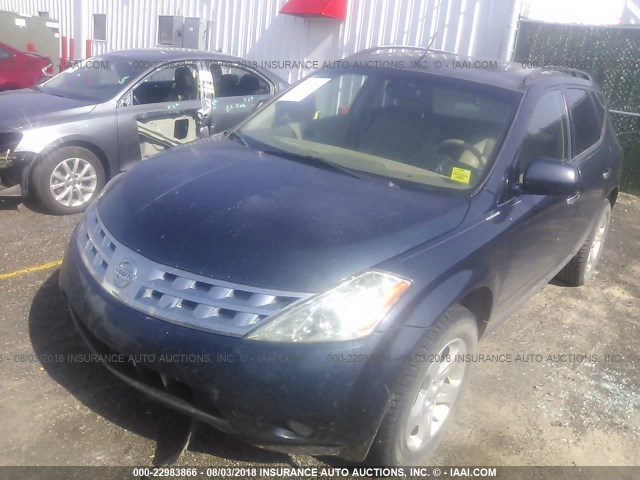 JN8AZ08T73W114317 - 2003 NISSAN MURANO SL/SE BLUE photo 2