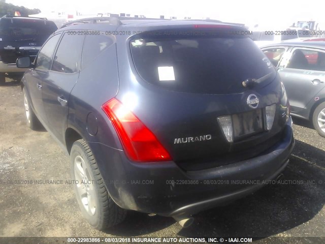 JN8AZ08T73W114317 - 2003 NISSAN MURANO SL/SE BLUE photo 3