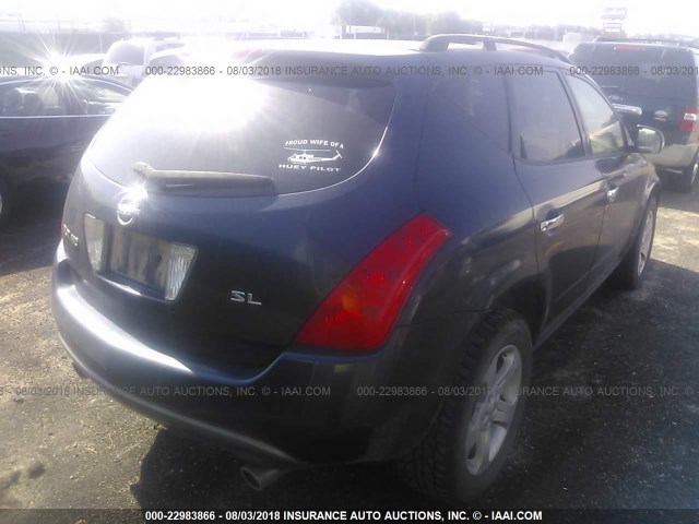 JN8AZ08T73W114317 - 2003 NISSAN MURANO SL/SE BLUE photo 4