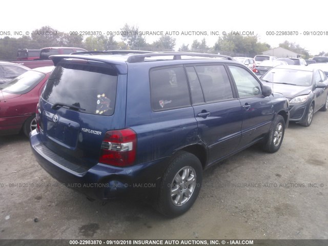 JTEHP21A670191298 - 2007 TOYOTA HIGHLANDER SPORT BLUE photo 4