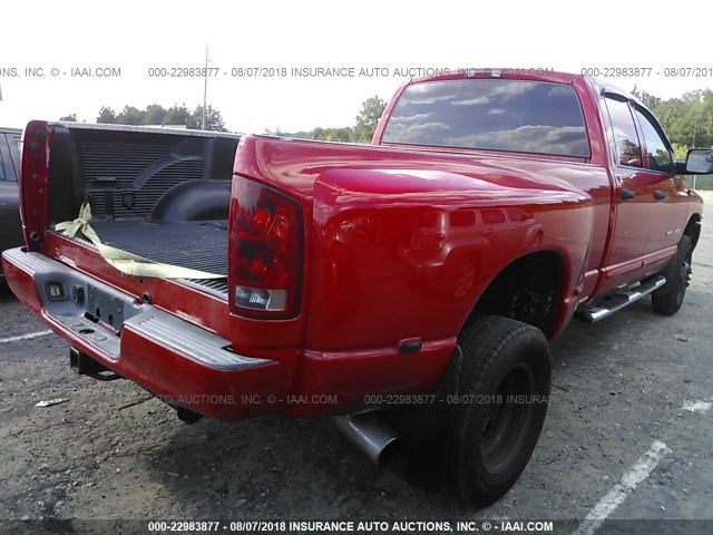 3D7MS48C15G792573 - 2005 DODGE RAM 3500 ST/SLT RED photo 4