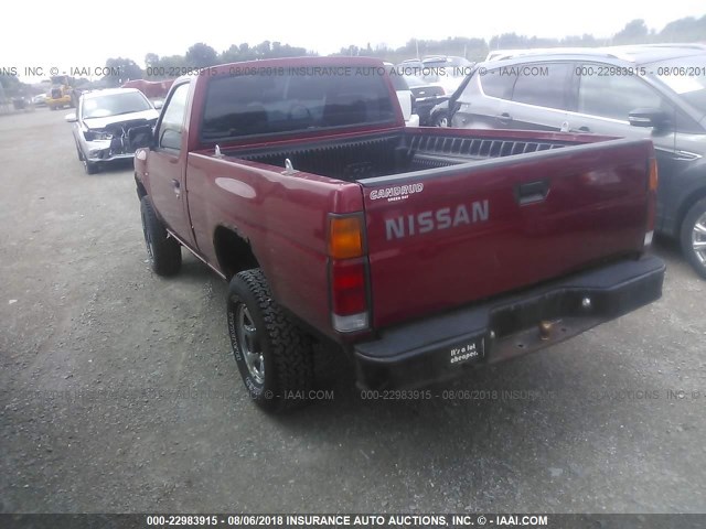 1N6SD11Y9PC392392 - 1993 NISSAN TRUCK SHORT WHEELBASE MAROON photo 3