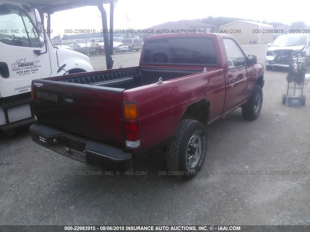 1N6SD11Y9PC392392 - 1993 NISSAN TRUCK SHORT WHEELBASE MAROON photo 4