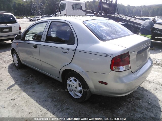 KL1TD52684B116256 - 2004 CHEVROLET AVEO SILVER photo 3