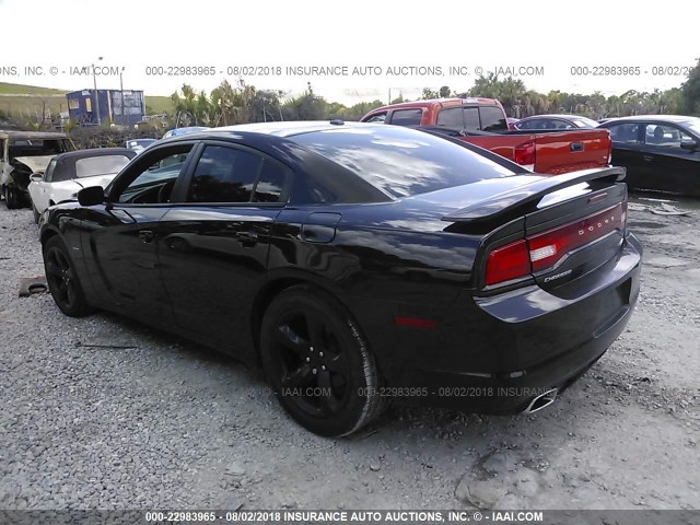 2C3CDXCT7EH330273 - 2014 DODGE CHARGER R/T BLACK photo 3
