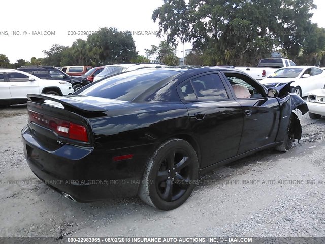 2C3CDXCT7EH330273 - 2014 DODGE CHARGER R/T BLACK photo 4