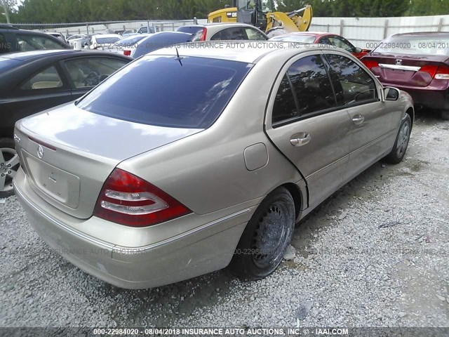 WDBRF61J03E009769 - 2003 MERCEDES-BENZ C 240 TAN photo 4