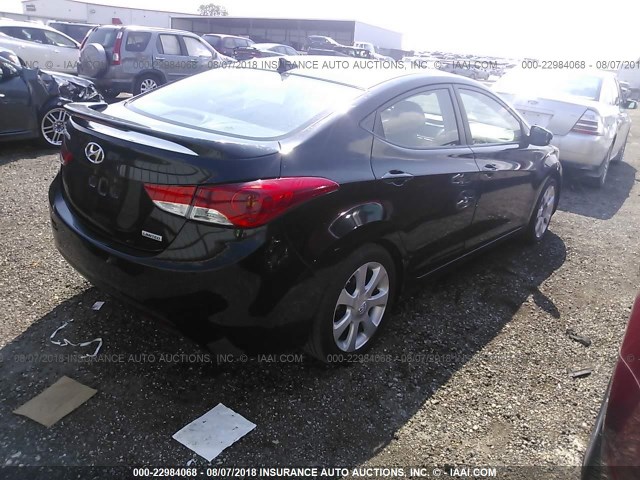 KMHDH4AE7DU791441 - 2013 HYUNDAI ELANTRA GLS/LIMITED BLACK photo 4