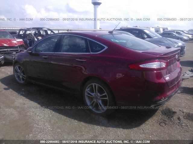 3FA6P0K97ER174727 - 2014 FORD FUSION TITANIUM RED photo 3